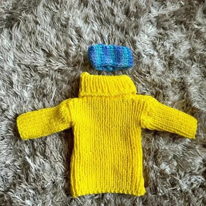 Doll sweater with headband handmade knitted